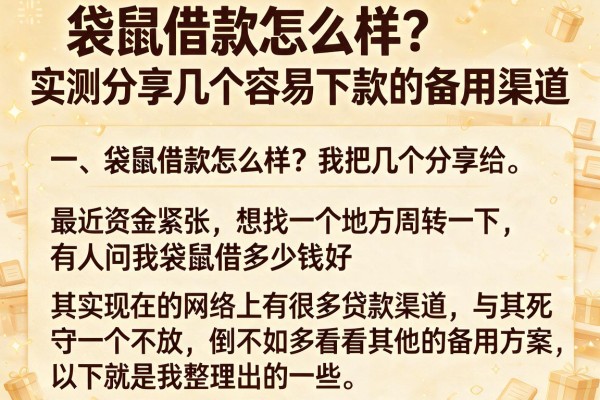 袋鼠借款怎么样？实测分享几个容易下款的备用渠道
