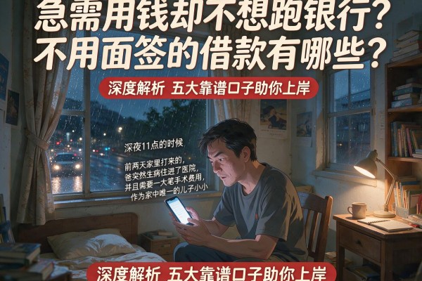急需用钱却不想跑银行？不用面签的借款有哪些？深度解析五大靠谱口子助你上岸