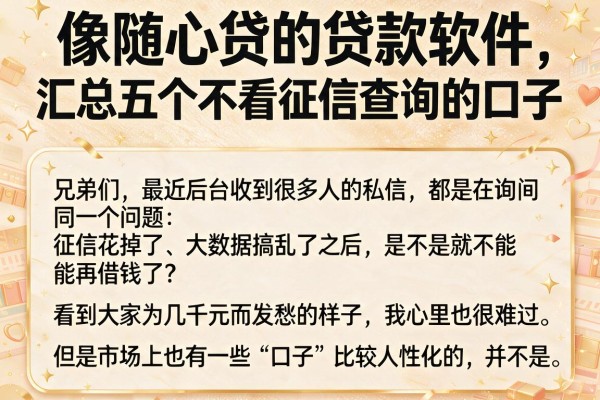 像随心贷的贷款软件，汇总五个不看征信查询的口子