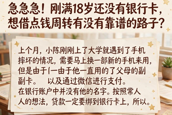 急急急！刚满18岁还没有银行卡，想借点钱周转有没有靠谱的路子？