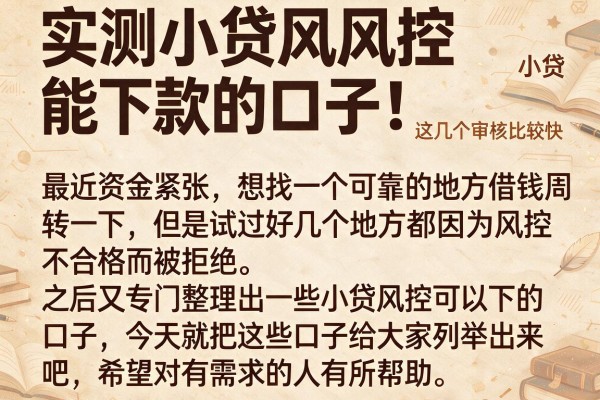 实测小贷风控能下款的口子,这几个审核比较快