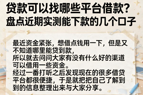 贷款可以找哪些平台借款？盘点近期实测能下款的几个口子