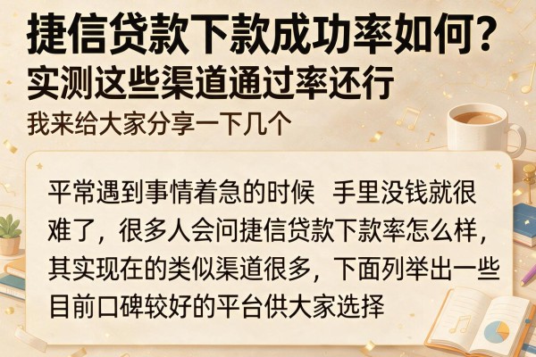 捷信贷款下款成功率如何？实测这些渠道通过率还行