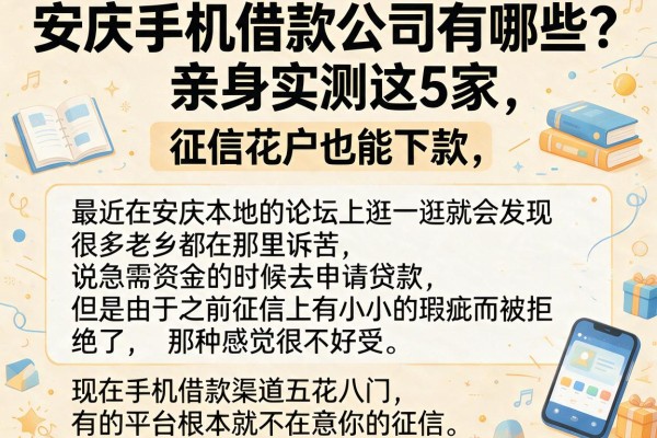 安庆手机借款公司有哪些？亲身实测这5家，征信花户也能下款