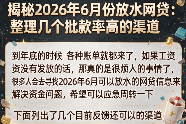 揭秘2026年6月份放水网贷：整理几个批款率高的渠道