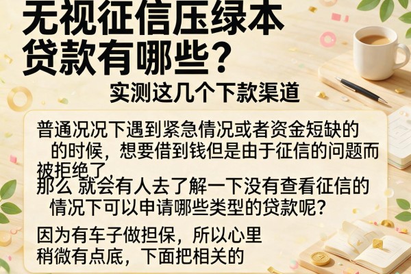 无视征信压绿本贷款有哪些？实测这几个下款渠道