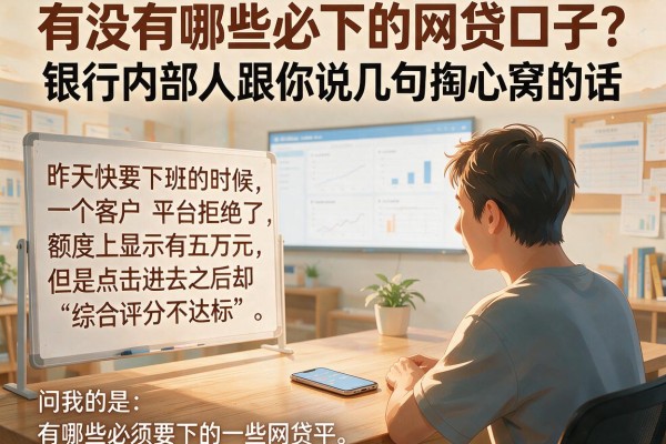 有没有哪些必下的网贷口子？银行内部人跟你说几句掏心窝的话