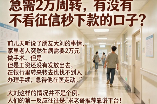 急需2万周转，有没有不看征信秒下款的口子？求老哥推荐靠谱平台！