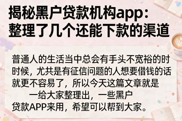 揭秘黑户贷款机构app：整理了几个还能下款的渠道