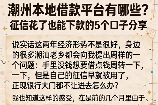 潮州本地借款平台有哪些？征信花了也能下款的5个口子分享