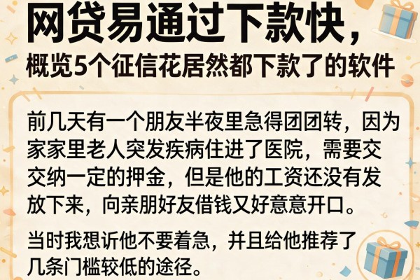 网贷易通过下款快，概览5个征信花居然都下款了的软件
