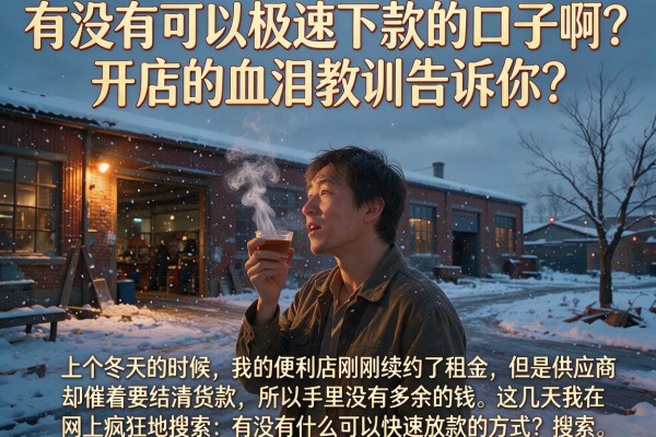 有没有可以极速下款的口子啊？开店的血泪教训告诉你