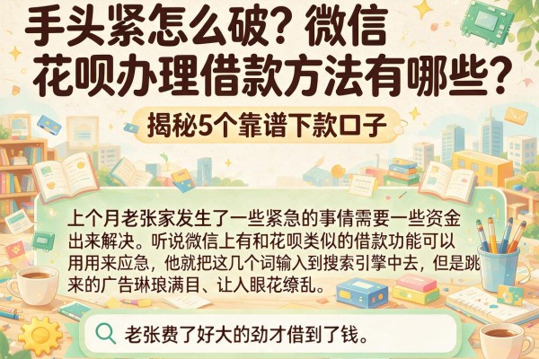 手头紧怎么破？微信花呗办理借款方法有哪些？揭秘5个靠谱下款口子