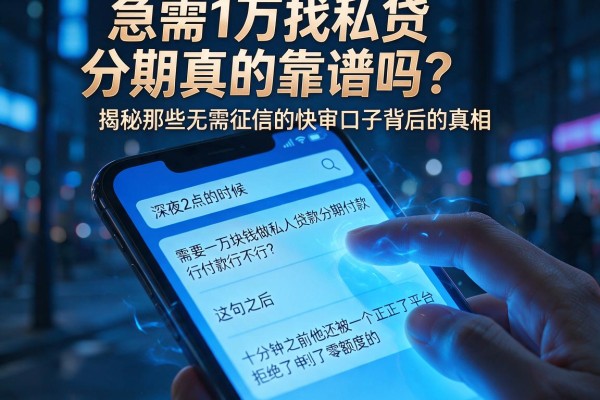 急需1万找私贷分期真的靠谱吗？揭秘那些无需征信的快审口子背后的真相