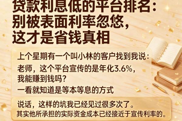 贷款利息低的平台排名：别被表面利率忽悠，这才是省钱真相