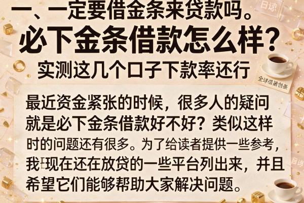 必下金条借款怎么样？实测这几个口子下款率还行