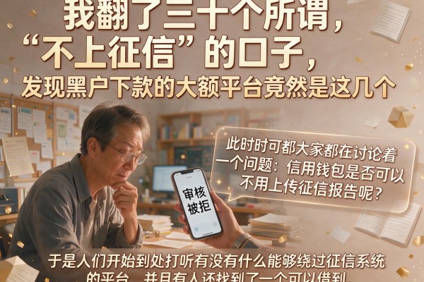 我翻了三十个所谓“不上征信”的口子，发现黑户下款的大额平台竟然是这几个