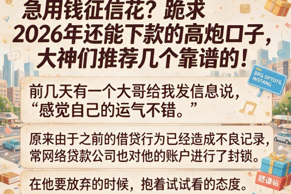 急用钱征信花？跪求2026年还能下款的高炮口子，大神们推荐几个靠谱的！