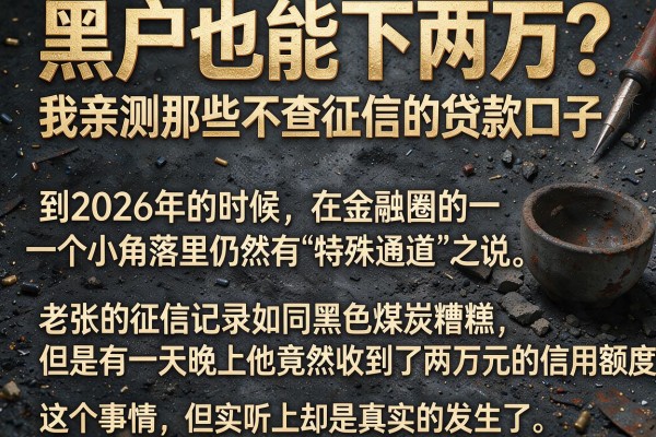 黑户也能下两万？我亲测那些不查征信的贷款口子