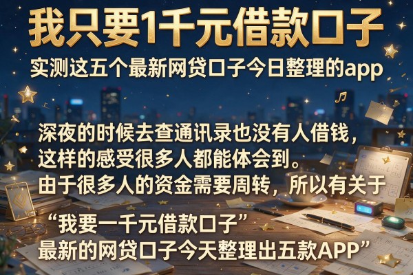 我只要1千元借款口子，实测这五个最新网贷口子今日整理的app，发现有点不对劲