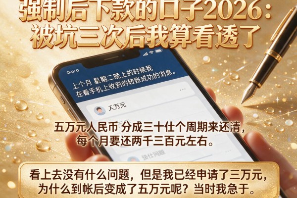 强制后下款的口子2026：被坑三次后我算看透了