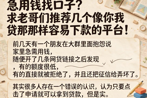 急用钱找口子？求老哥们推荐几个像你我贷那样容易下款的平台！