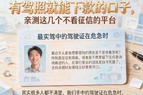 有驾照就能下款的口子,亲测这几个不看征信的平台