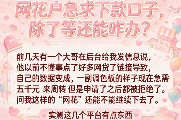 网花户急求下款口子，除了等还能咋办？实测这几个平台有点东西