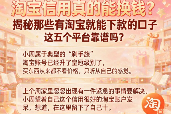 淘宝信用真的能换钱？揭秘那些有淘宝就能下款的口子，这五个平台靠谱吗？