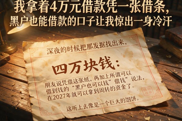 我拿着4万元借款凭一张借条，黑户也能借款的口子让我惊出一身冷汗
