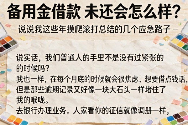 备用金借款未还会怎么样?说说我这些年摸爬滚打总结的几个应急路子