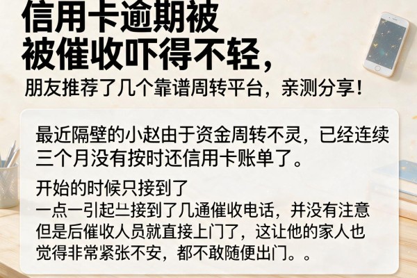 信用卡逾期被催收吓得不轻，朋友推荐了几个靠谱周转平台，亲测分享！