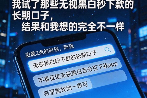 我试了那些无视黑白秒下款的长期口子，结果和我想的完全不一样