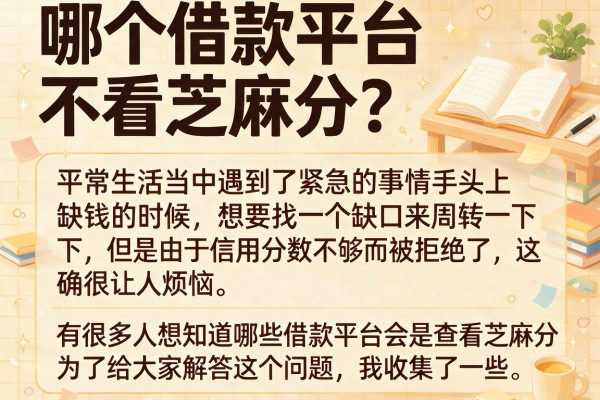 哪个借款平台不看芝麻分？整理了几个门槛低的给大家参考