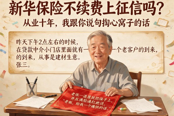 新华保险不续费上征信吗？从业十年，我跟你说句掏心窝子的话