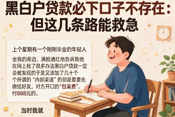 黑白户贷款必下口子不存在，但这几条路能救急