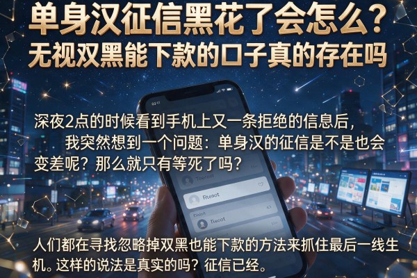 单身汉征信黑花了会怎么？无视双黑能下款的口子真的存在吗