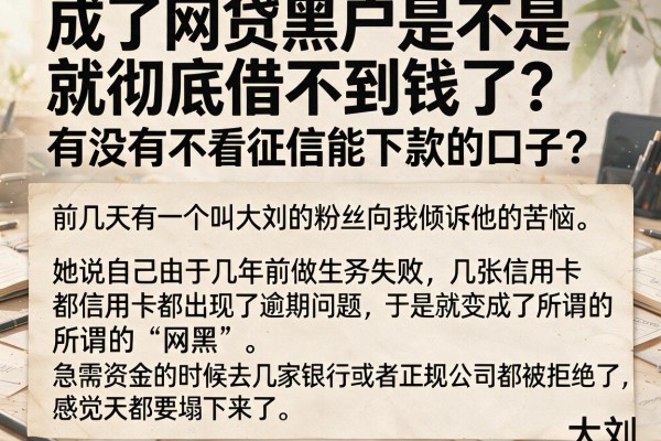 成了网贷黑户是不是就彻底借不到钱了？有没有不看征信能下款的口子？