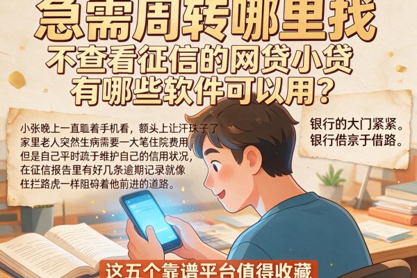 急需周转哪里找？不查看征信的网贷小贷有哪些软件可以用？这五个靠谱平台值得收藏