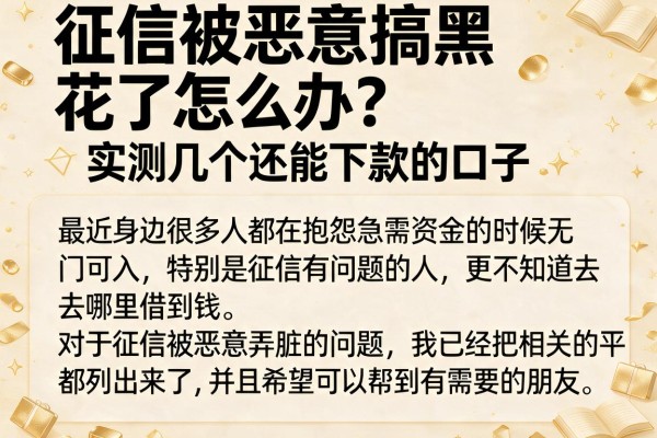 征信被恶意搞黑花了怎么办?实测几个还能下款的口子
