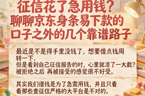 征信花了急用钱？聊聊京东身条易下款的口子之外的几个靠谱路子