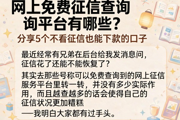 网上免费征信查询平台有哪些？分享5个不看征信也能下款的口子