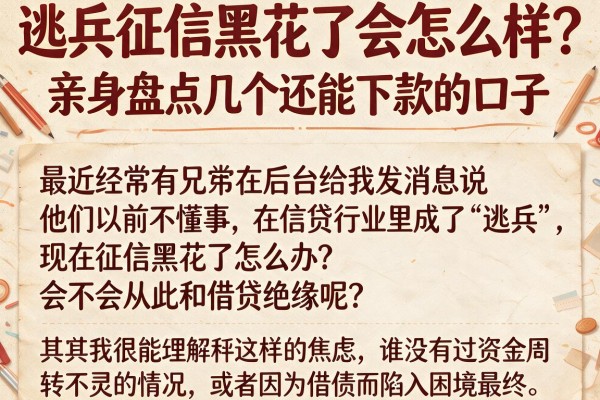 逃兵征信黑花了会怎么样?亲身盘点几个还能下款的口子