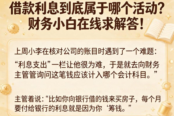 借款利息到底属于哪个活动？财务小白在线求解答！