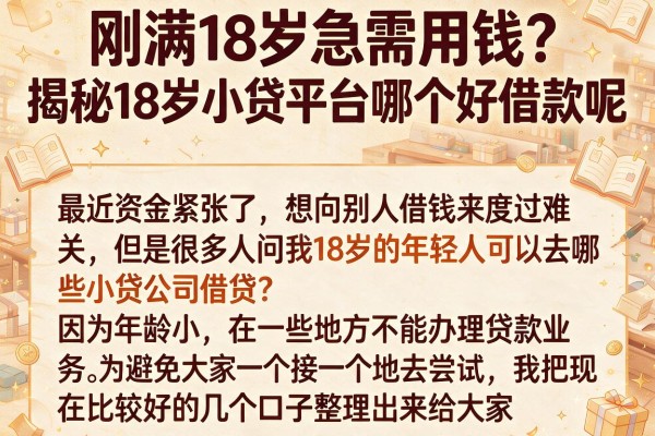 刚满18岁急需用钱？揭秘18岁小贷平台哪个好借款呢