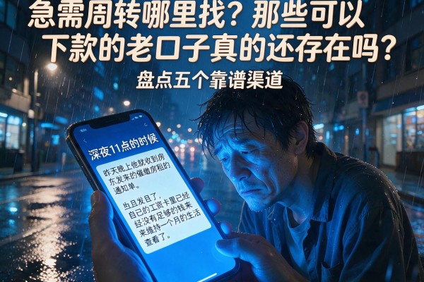 急需周转哪里找？那些可以下款的老口子真的还存在吗？盘点五个靠谱渠道