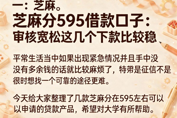 芝麻分595借款口子：审核宽松这几个下款比较稳