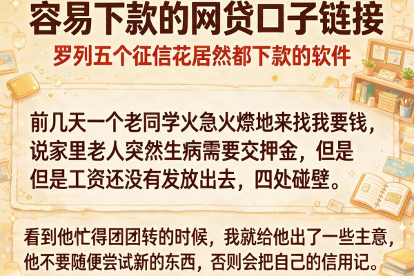 容易下款的网贷口子链接，罗列五个征信花居然都下款的软件
