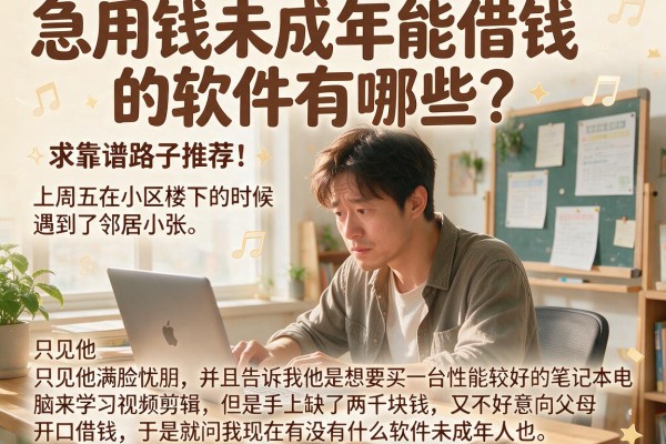 急用钱未成年能借钱的软件有哪些？求靠谱路子推荐！