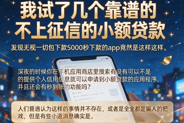 我试了几个靠谱的不上征信的小额贷款，发现无视一切包下款5000秒下款的app竟然是这样